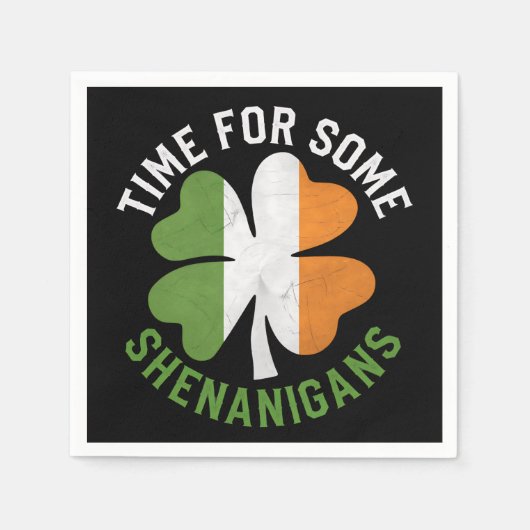 Serviette En Papier Heure pour certains Shenanigans Clover St Patrick' (Devant)