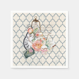 Serviette En Papier Heure vintage du thé