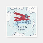 Serviette En Papier Heure Vol avion Anniversaire (Devant)