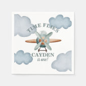 Serviette En Papier Heure Vol avion Anniversaire (Devant)