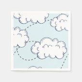 Serviette En Papier Heure Vol Avion Nuages Anniversaire (Devant)