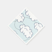 Serviette En Papier Heure Vol Avion Nuages Anniversaire (Coin)