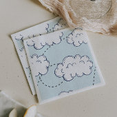Serviette En Papier Heure Vol Avion Nuages Anniversaire