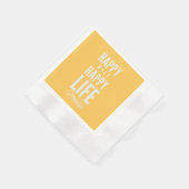 Serviette En Papier Heureuse Femme Bonne Vie Dit Jaune (Coin)