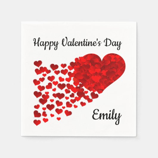 Serviette En Papier Heureuse Sainte-Valentin (Devant)