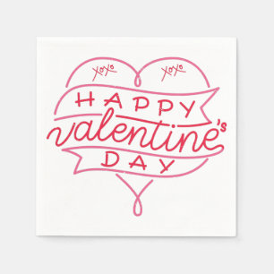 Serviette En Papier Heureuse Sainte-Valentin 3 serviettes à clé