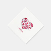 Serviette En Papier "Heureuse Sainte-Valentin - Amour romantique" (Coin)