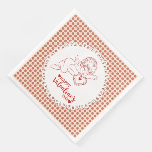 Serviette En Papier Heureuse Sainte-Valentin Cherub Cupid (Coin)