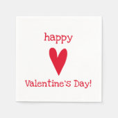 Serviette En Papier HEUREUSE SAINTE-VALENTIN ! Coeur rouge (Devant)