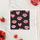 Serviette En Papier Heureuse Sainte-Valentin de serviettes de fête (En situation)