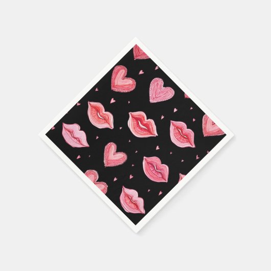 Serviette En Papier Heureuse Sainte-Valentin de serviettes de fête (Coin)