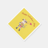 Serviette En Papier Heureuse Sainte-Valentin dessin animé serviettes d (Coin)