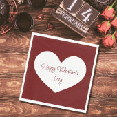 Serviette En Papier Heureuse Sainte-Valentin Heart Cute Red Party