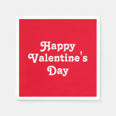 Serviette En Papier Heureuse Sainte-Valentin, lettres blanches, papier (Devant)