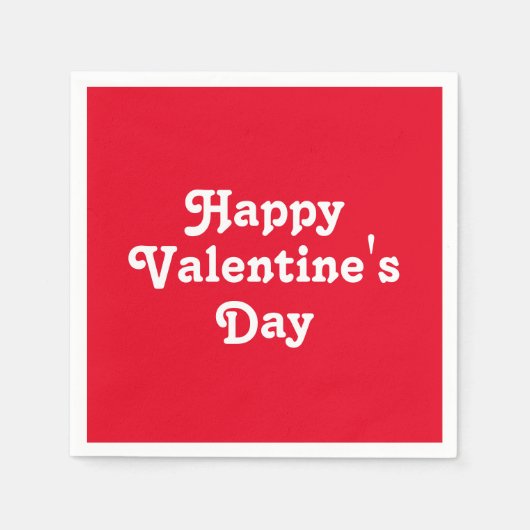 Serviette En Papier Heureuse Sainte-Valentin, lettres blanches, papier (Devant)