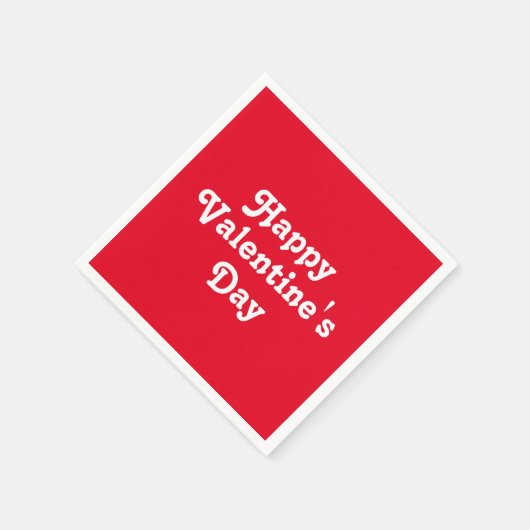 Serviette En Papier Heureuse Sainte-Valentin, lettres blanches, papier (Coin)