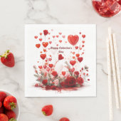 Serviette En Papier Heureuse Sainte-Valentin papier Napkin (En situation)