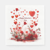 Serviette En Papier Heureuse Sainte-Valentin papier Napkin (Devant)