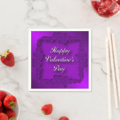 Serviette En Papier Heureuse Sainte-Valentin Purple Hearts serviettes (En situation)