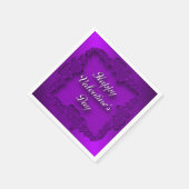 Serviette En Papier Heureuse Sainte-Valentin Purple Hearts serviettes (Coin)