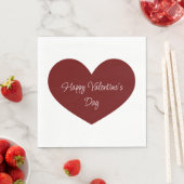 Serviette En Papier Heureuse Sainte-Valentin Red Heart Cute Party (En situation)