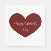 Serviette En Papier Heureuse Sainte-Valentin Red Heart Cute Party (Devant)