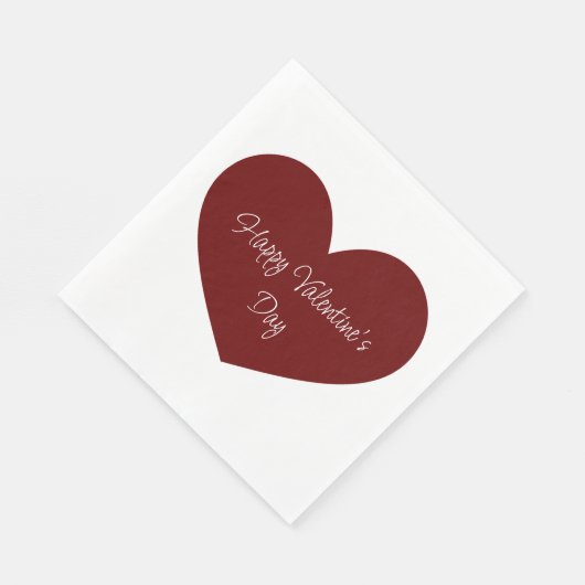 Serviette En Papier Heureuse Sainte-Valentin Red Heart Cute Party (Coin)