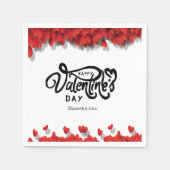 Serviette En Papier Heureuse Sainte-Valentin Red Hearts (Devant)