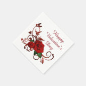 Serviette En Papier Heureuse Sainte-Valentin Red Roses serviettes (Coin)