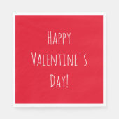 Serviette En Papier Heureuse Sainte-Valentin simple rouge (Devant)