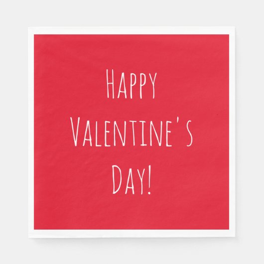 Serviette En Papier Heureuse Sainte-Valentin simple rouge (Devant)