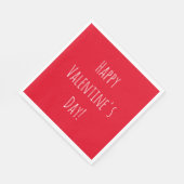 Serviette En Papier Heureuse Sainte-Valentin simple rouge (Coin)