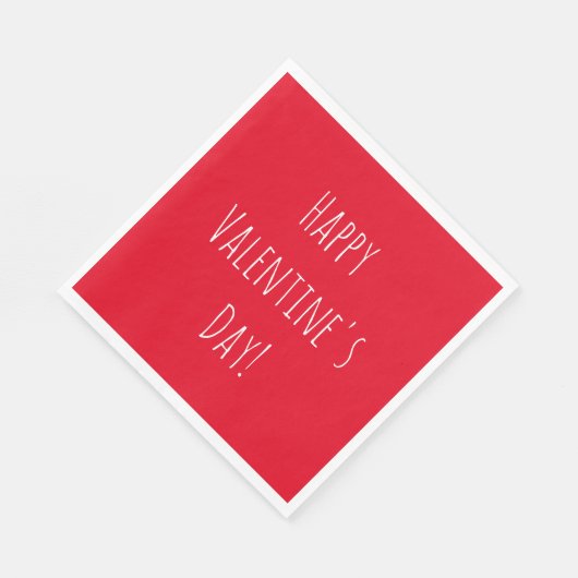 Serviette En Papier Heureuse Sainte-Valentin simple rouge (Coin)