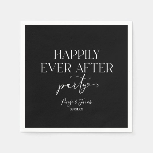 Serviette En Papier Heureusement Jamais Après La Réception De Mariage  (Devant)