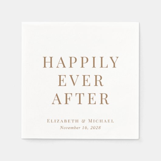 Serviette En Papier Heureusement Jamais Après Mariage De Typographie D (Devant)