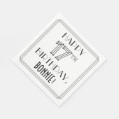 Serviette En Papier HEUREUX 17E ANNIVERSAIRE ; Style Art Déco ; Nom pe (Coin)