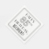 Serviette En Papier HEUREUX 85E ANNIVERSAIRE; Style Art Déco; Nom pers (Coin)