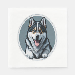 Serviette En Papier heureux Alaskien Malamute Puppy