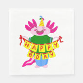 Serviette En Papier heureux anniversaire Axolotl (Devant)
