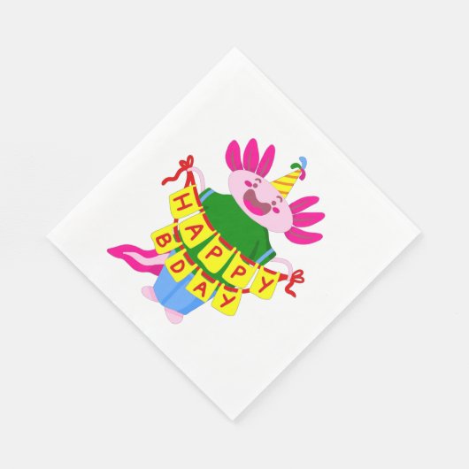 Serviette En Papier heureux anniversaire Axolotl (Coin)