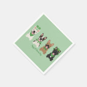Serviette En Papier Heureux Bulldogs français en Jour de la Saint Patr (Coin)