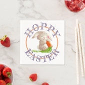 Serviette En Papier Heureux Bunny Pâques Motif (En situation)