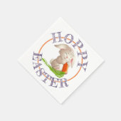 Serviette En Papier Heureux Bunny Pâques Motif (Coin)