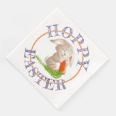 Serviette En Papier Heureux Bunny Pâques Motif (Coin)