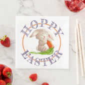 Serviette En Papier Heureux Bunny Pâques Motif (En situation)