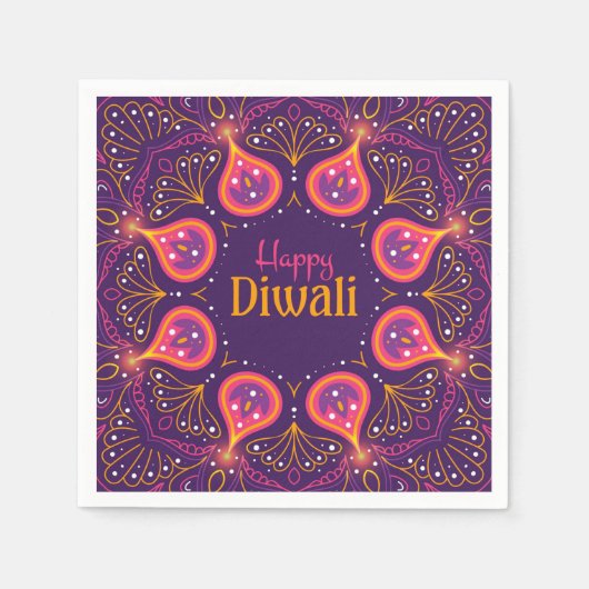 Serviette En Papier Heureux Diwali (Devant)