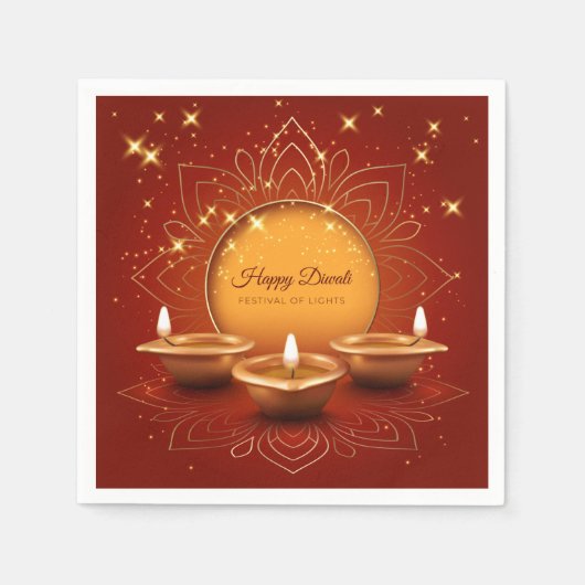 Serviette En Papier Heureux Diwali (Devant)
