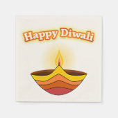 Serviette En Papier Heureux Diwali et Diya Lamp (Devant)