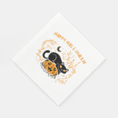 Serviette En Papier heureux halloween chat amour (Coin)