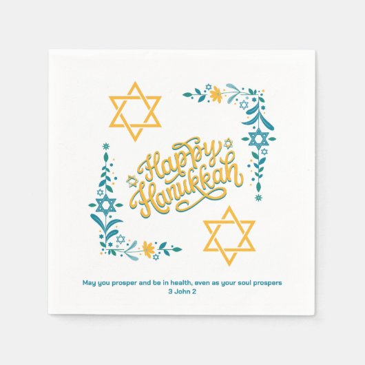 Serviette En Papier HEUREUX HANOUKKA Chanukah (Devant)